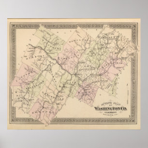 Póster Outline plan of Washington County in Vermont