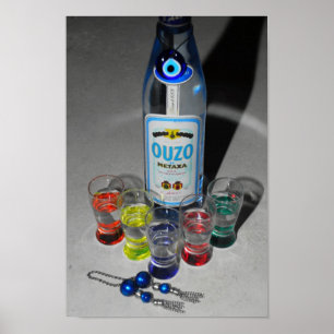 Póster Ouzo con el poster de los amigos