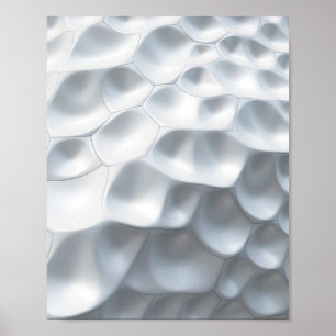 Póster Ovalos blancos brillantes: un resumen en 3D de un
