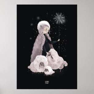 Póster OVEJA DE SNOWFLAKE por Alexandra Dikaia