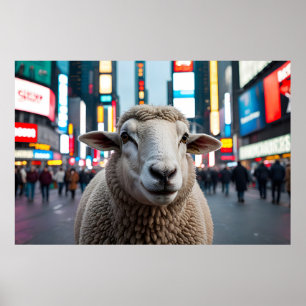 Póster Oveja en Times Square