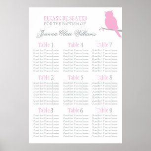 Póster Oveja gris rosa de la mesa de asiento 1-9
