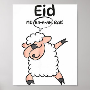 Póster Oveja linda haciendo dabbing Eid Mu-ba-a-ah-rak Ei