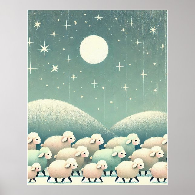 Póster Oveja Sleepy (Frente)