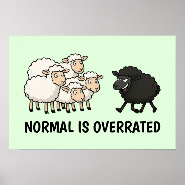 Póster Ovejas blancas y negras (Frente)