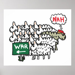 Póster Ovejas contra la guerra