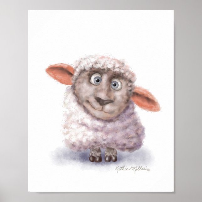Póster Ovejas de Algodón Dibujo Animado (Frente)