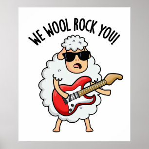 Póster Ovejas Divertidas Pun We Wool Rock You 