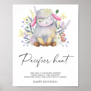Póster Ovejas - juego de búsqueda del chupete para baby s
