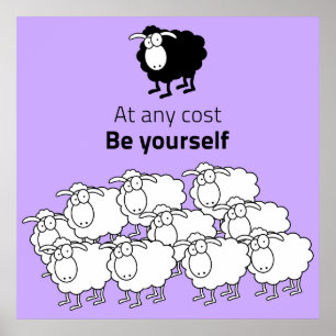 Póster Ovejas negras y blancas