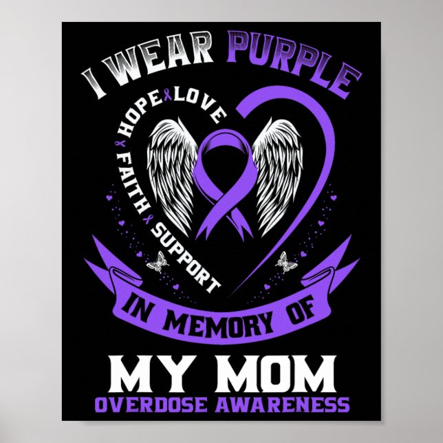 Póster Overdose Awareness Shirt In Memory Of Mom Purple R (Frente)