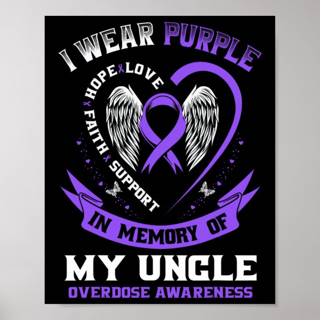 Póster Overdose Awareness Shirt In Memory Of Uncle Purple (Frente)