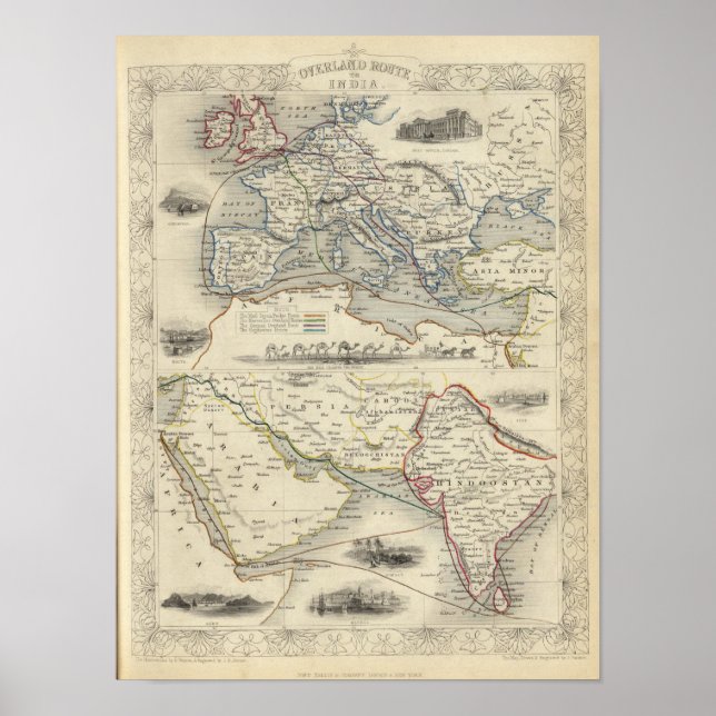 Póster Overland Route To India (Frente)