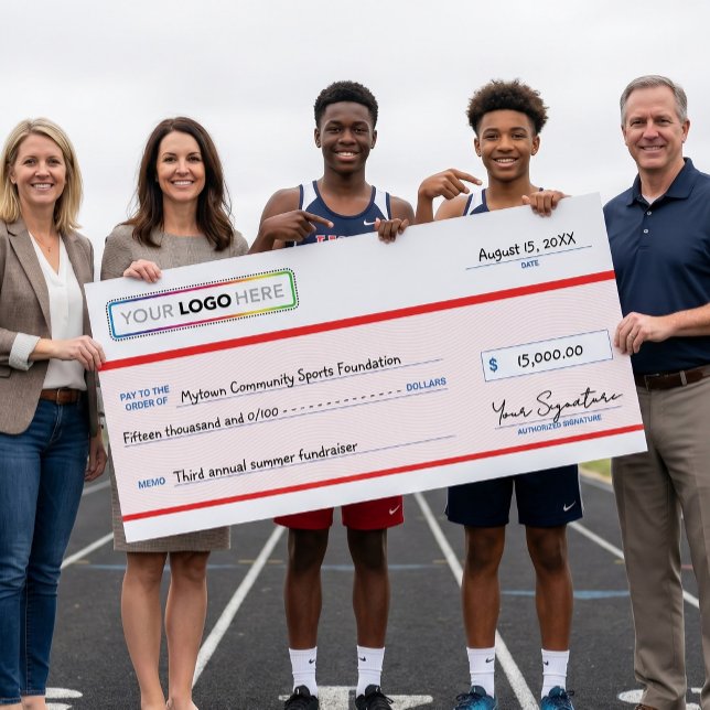 Póster Oversized Fundraiser Check with Business Logo (Subido por el creador)