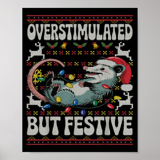 Póster Overstimulated But Festive Ossum Christmas Ugly Sw (Frente)