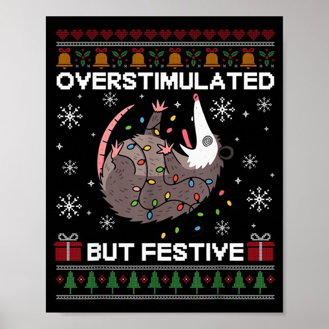 Póster Overstimulated But Festive Ssum Christmas For Men  (Frente)