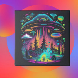 Póster OVNI Psicodélico Fantasía Art