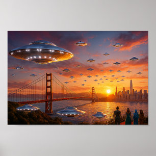 Póster OVNIs Ciencia Ficción Fantasía San Francisco Golde