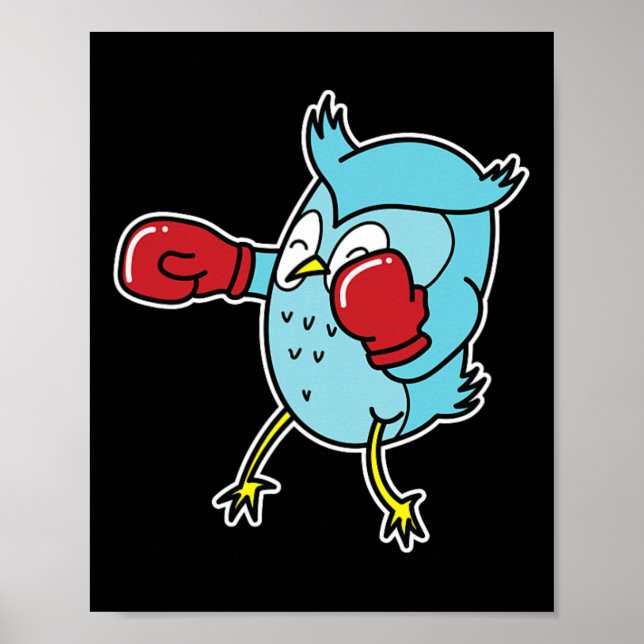 Póster Owl hace boxeo (Frente)