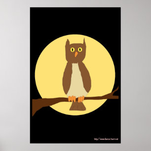 Póster Owl in Moon poster