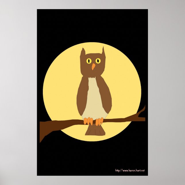 Póster Owl in Moon poster (Frente)