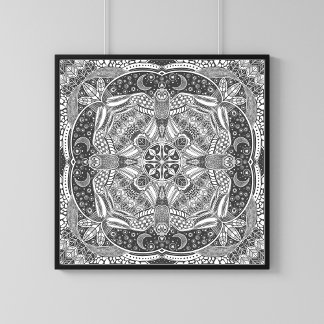 Póster Owl Mandala Magical Nature Art Print