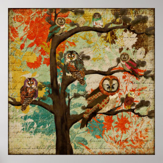 Póster Owl Oak Art Poster