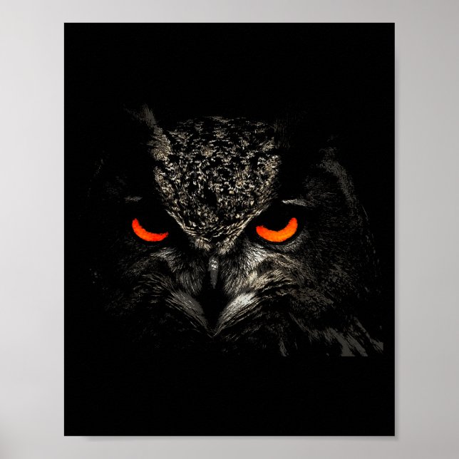 Póster Owl Retro Eye Men Women Kids Gift Apparel  (Frente)