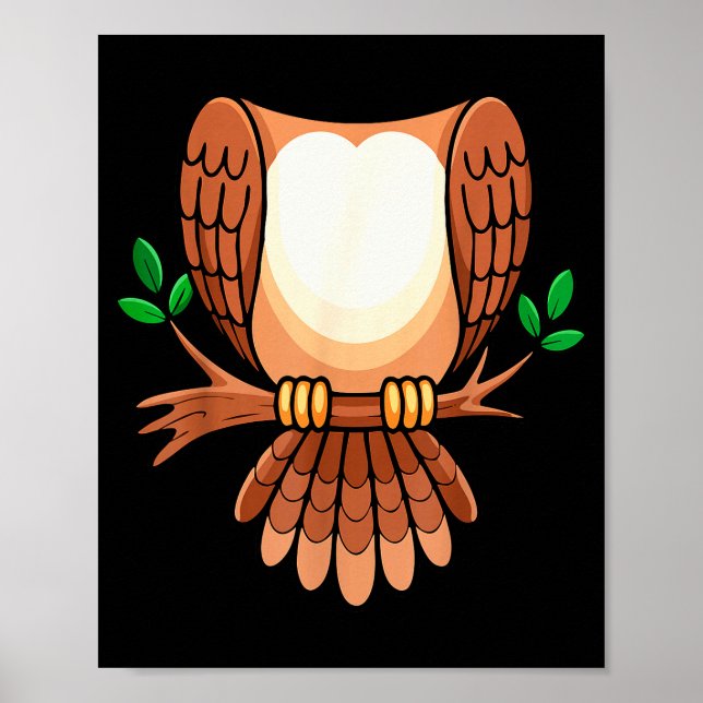 Póster Owl Shirt Adult Men Women Kids Owl Costume  (Frente)