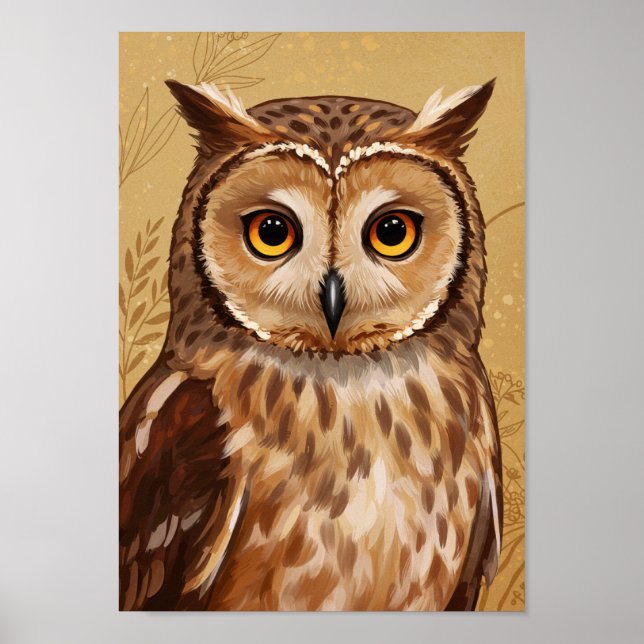 Póster Owl Stylized Art Poster (Frente)