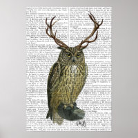 Owl with Antlers