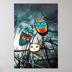 Póster Owls Woodland Poster