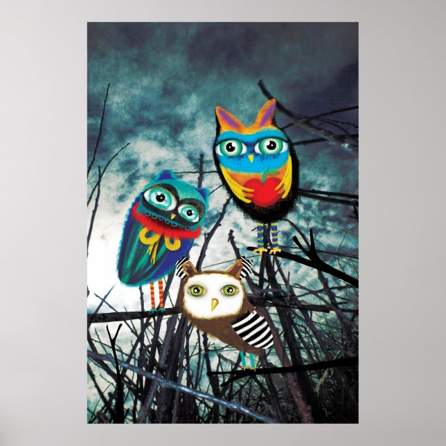 Póster Owls Woodland Poster (Frente)