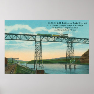 Póster OWR y N Bridge Scene Snake River, ID