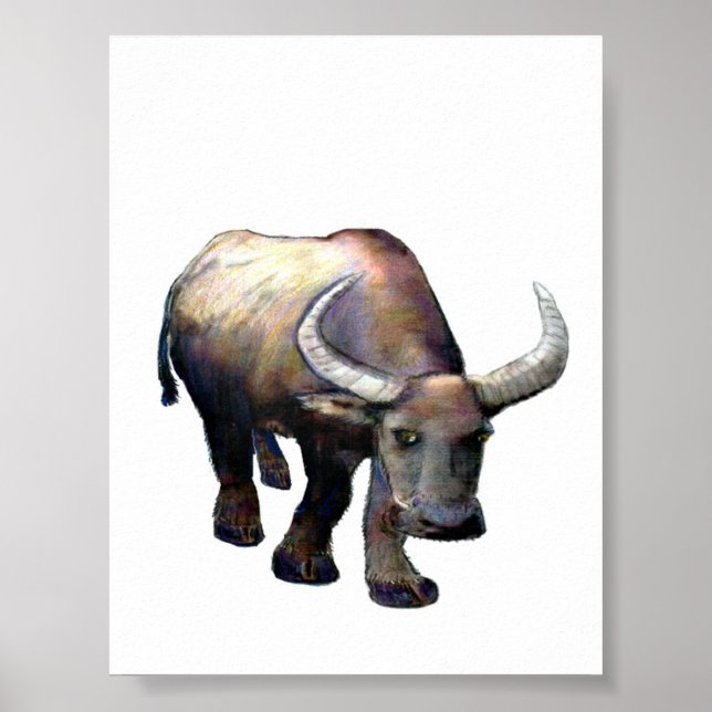 Póster Ox de búfalo de agua China Colossal Giclée jGibney (Frente)