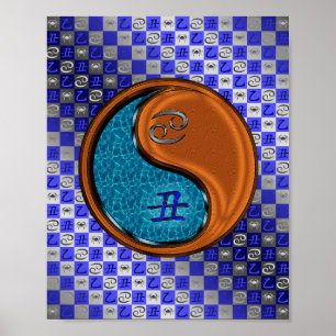 Póster Ox de Cáncer y Madera