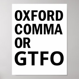 Póster Oxford Comma o GTFO