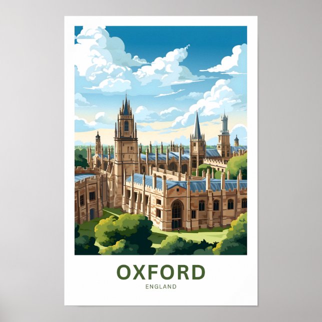 Póster Oxford England Travel Print (Frente)