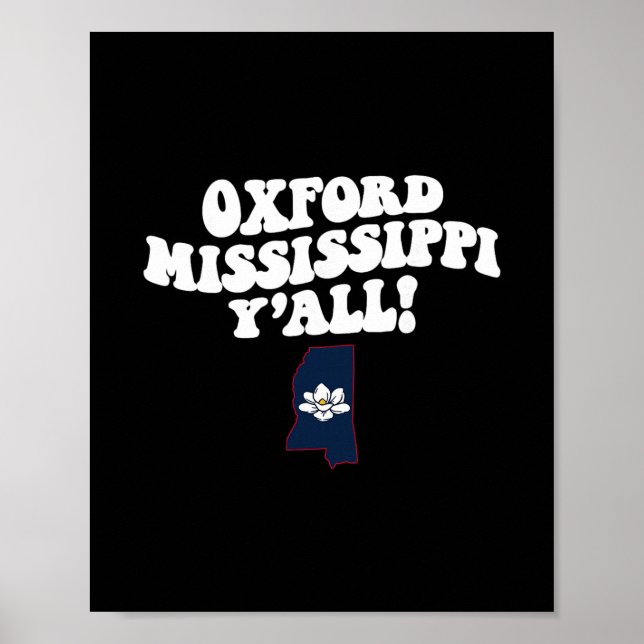 Póster Oxford Mississippi Y'all Ms Southern Vacation  (Frente)