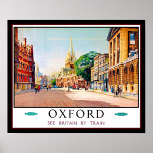 Póster Oxford por afiche de viajes en tren