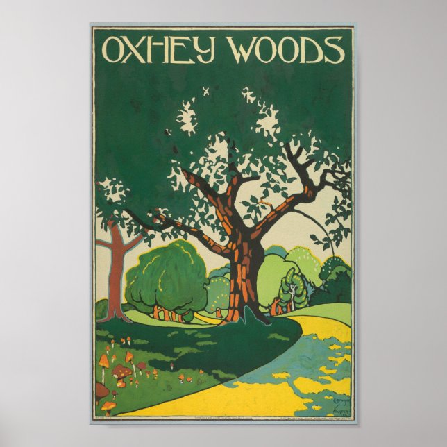 Póster Oxhey Woods, Hertfordshire Vintage Travel (Frente)