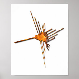 Póster oxidado del colibrí de Nazca