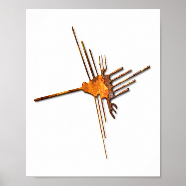 Póster oxidado del colibrí de Nazca (Frente)