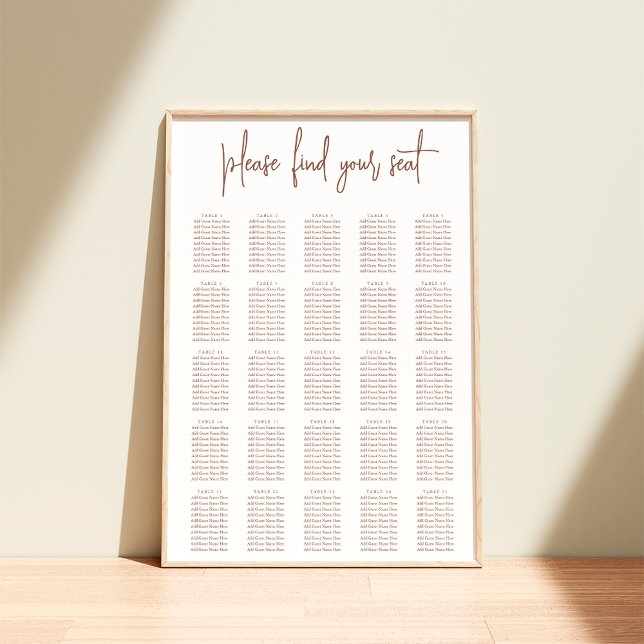 Póster Oxido | Moderna tabla de asientos Boda XL manuscri (Subido por el creador)