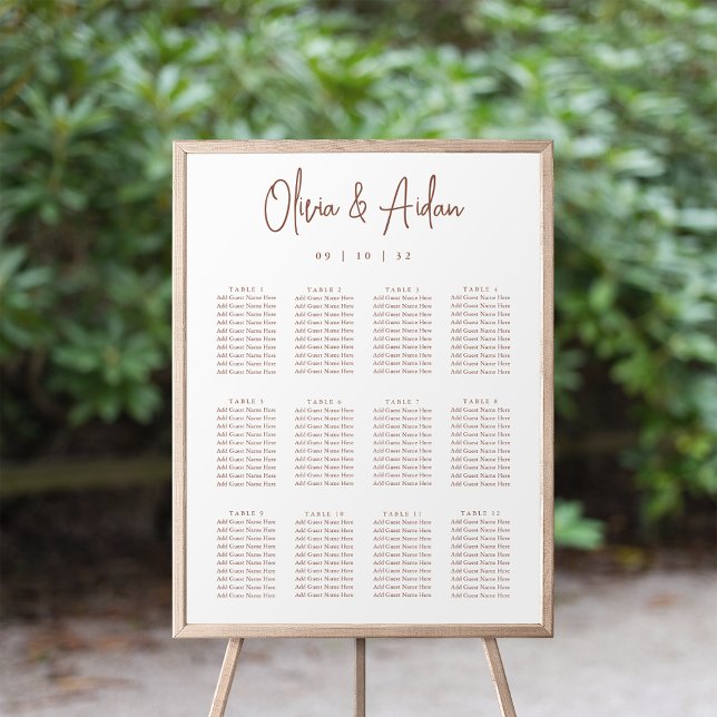 Póster Oxido | Moderna tabla de asientos de Boda manuscri (Subido por el creador)