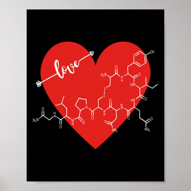 Póster Oxytocin Love Hormone Valentines Day Love Hormone  (Frente)