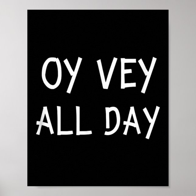Póster Oy Vey All Day Jewish Yiddish Quote Kosher Gym Ver (Frente)