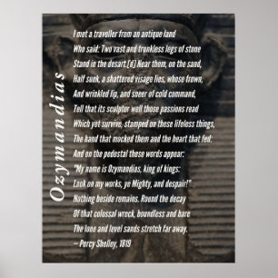 Póster Ozymandias Poem by Percy Shelley, 1819