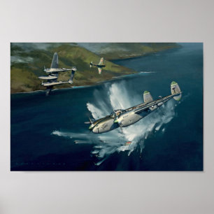 Póster P-38 Lightning Combat de Jack Fellows