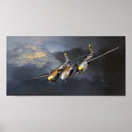 Póster P-38 Lightning Jack Fellows Art